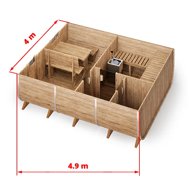 bild 1 stor oval bastu for 6 pers