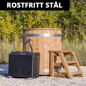 foto 1 kallbadtunna i rostfritt stal for en person